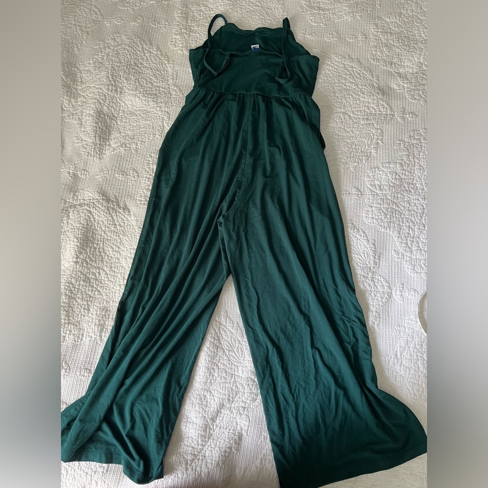 Old Navy Emerald Green Flowy Jumpsuit Long Romper - Picture 6 of 9